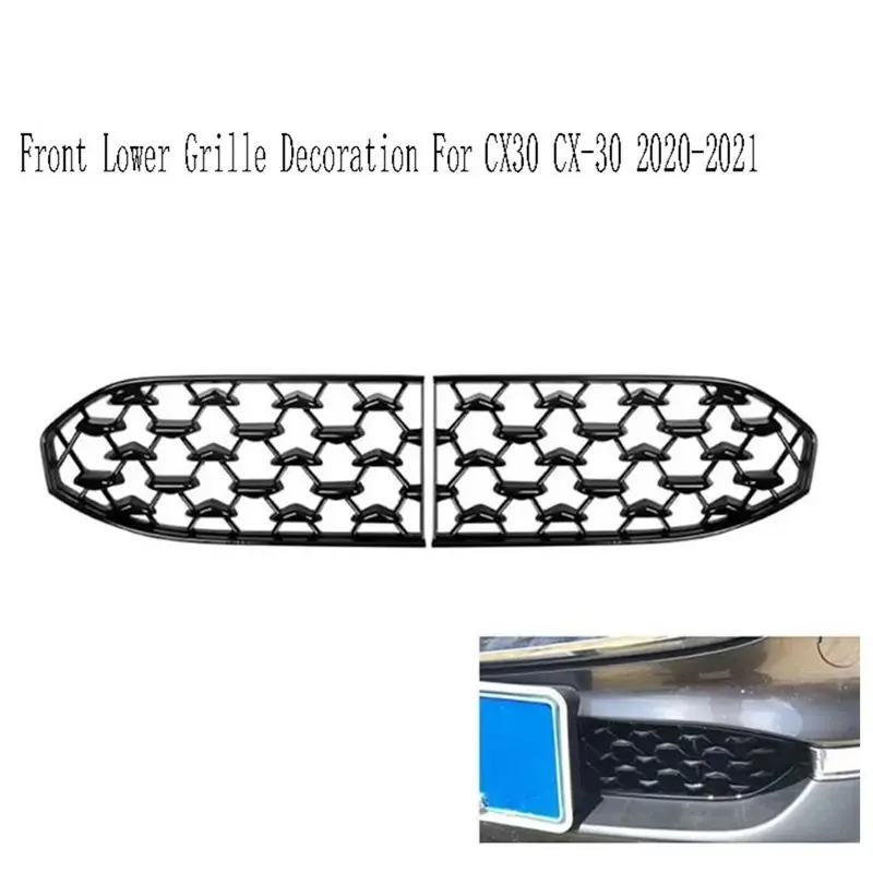 Car Front Lower Grille Decoration Cover Bumper Grille For Mazda CX30 CX-30 2020-2021