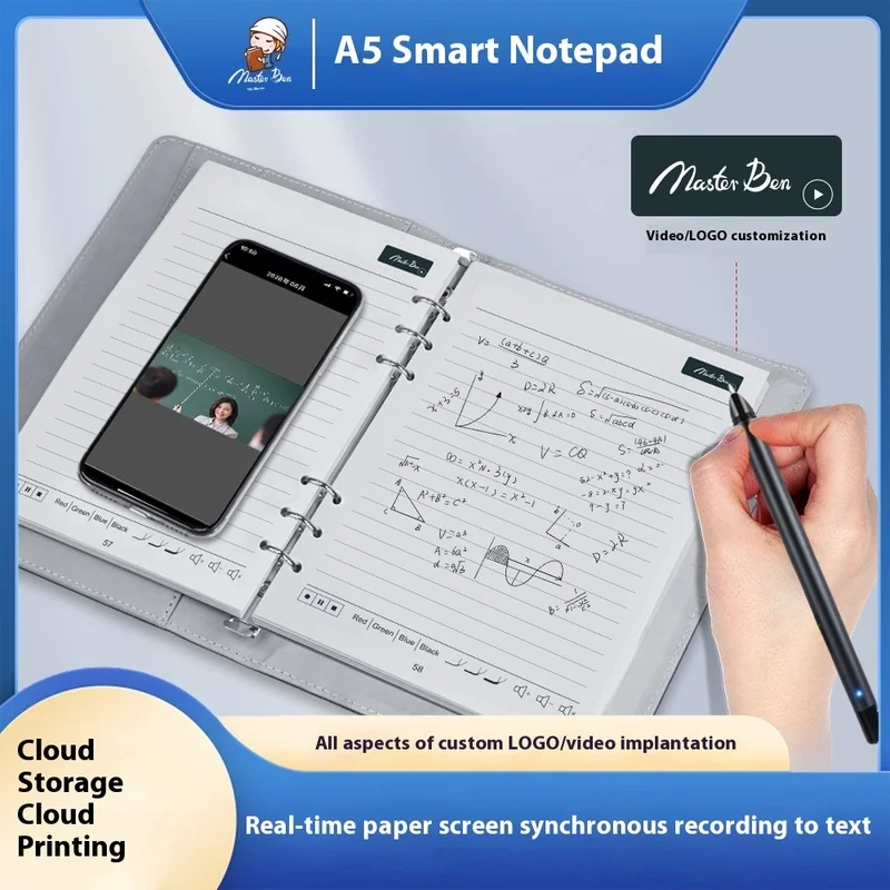 5A Smart Writing Phone Paper Screen Sync Notebook Multi functional Smart Writing Set Cloud Notebook con penna attiva