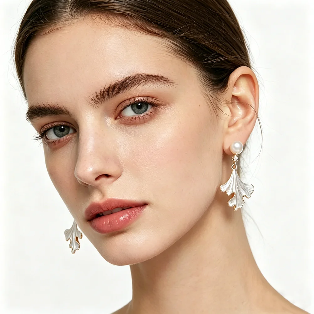 Real 925 Silver Natural Pearl Earrings Woman,Luxurious Dangling Freshwater Pearl Earring Wife Anniversary Gift White Black view 6