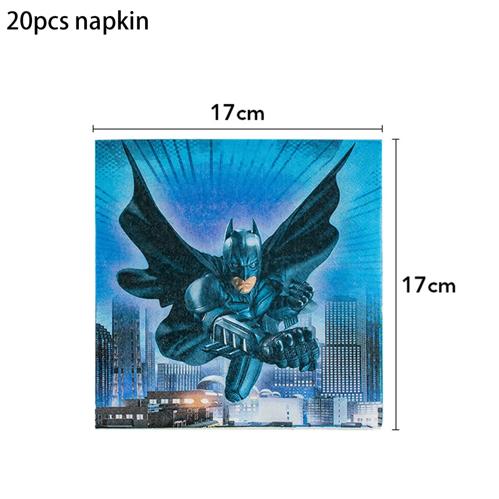 Kayou Batman Birthday Party Decoration Disposable Tableware Set Gift Box Cups and Plates Paper Tablecloth Baby Christening