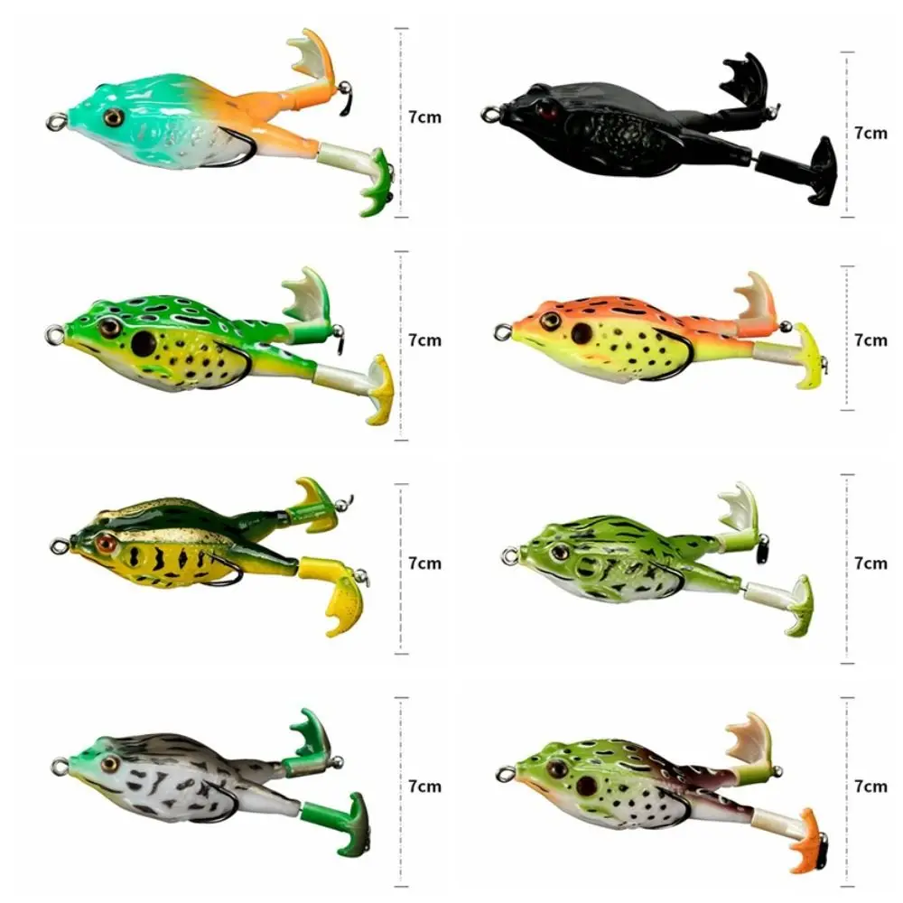 9.2cm 13.6g Wobblers Frog Type Topwater Lure Artificial Silicone Double Propeller Legs Soft Bait Popping Thunder Fishing Lure