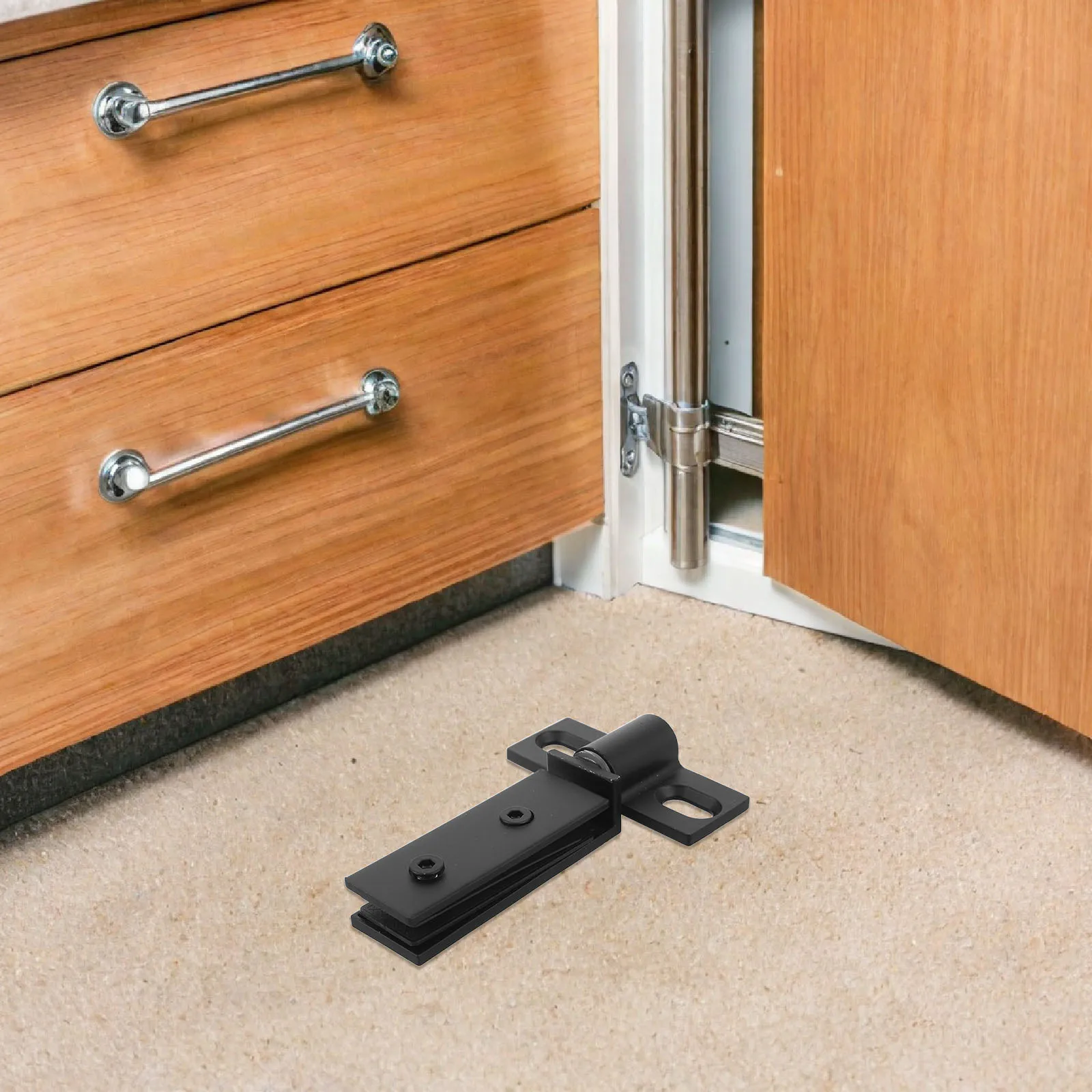 

Double Hole Stainless Steel Pivot Hinge for Glass Shower Door - Heavy Duty Square Bar Hardware Bathroom Renovation Smooth Noise