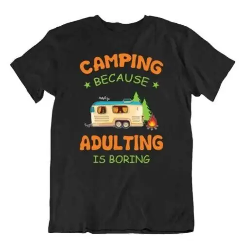 Zelten Außen Trip T-Shirt Cool Geschenk Süß Lustig Outdoor Frisch Caravan Spaß