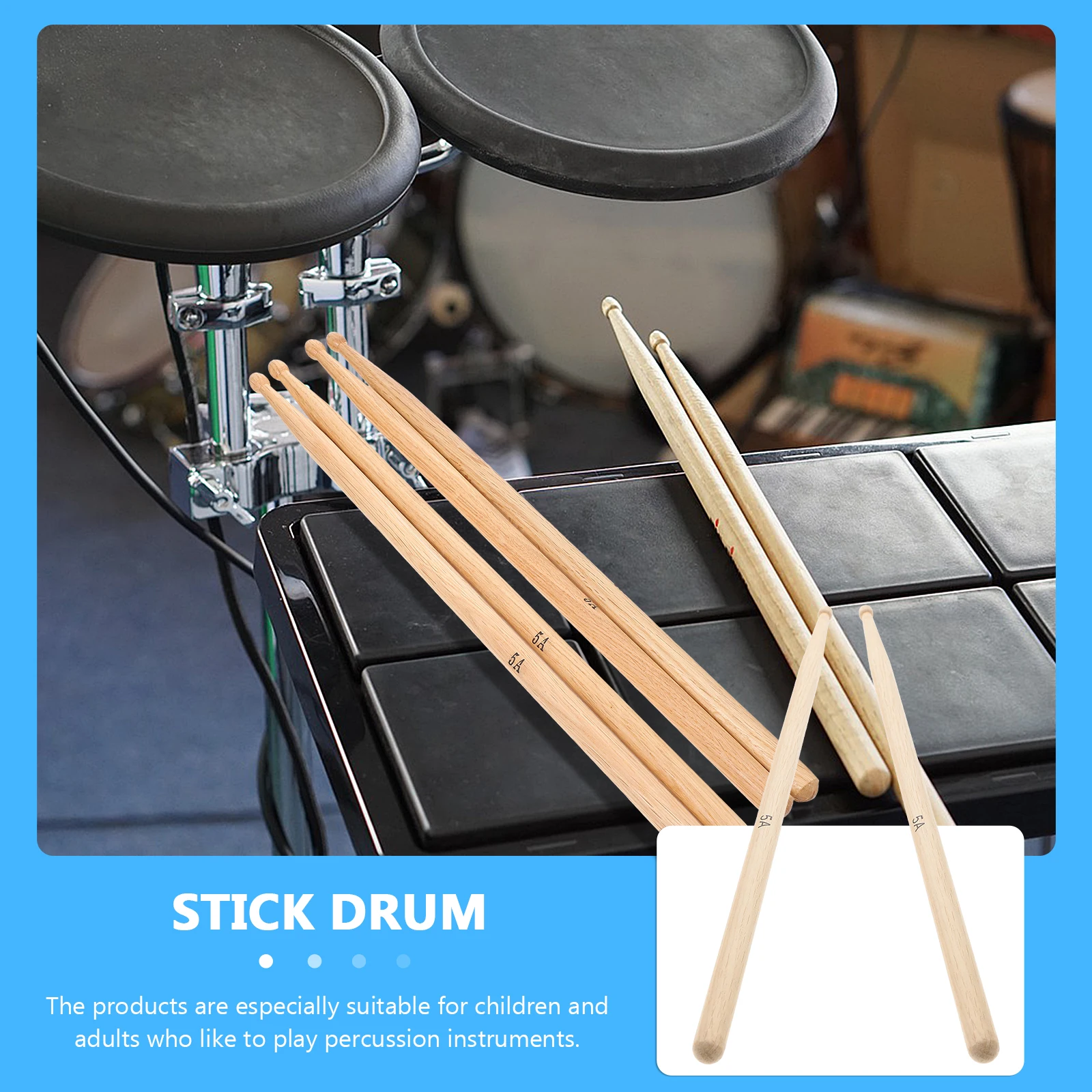 

2Pcs Walnut Drumsticks Wooden 5a Durable Drum Sticks Non-Slip Grip Suitable for Acoustic Electronic Drum Performance