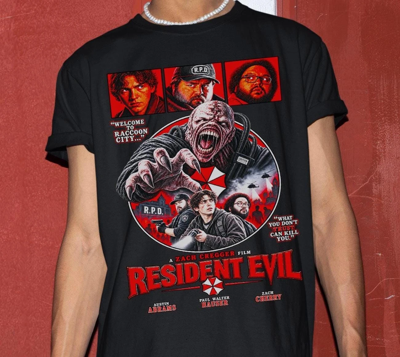 Resident Evil Movie Themed Tshirt Halloween Horror T-shirt Raccoon City Themed T-shirt Horror Themed Gift for Women's Daily Wear