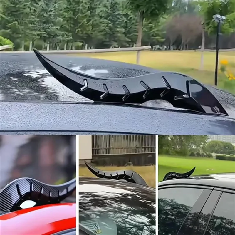 Universal Car Roof Decoration- Dragon Horn Modification 3D Devil Horns Sticker Ornament For Halloween