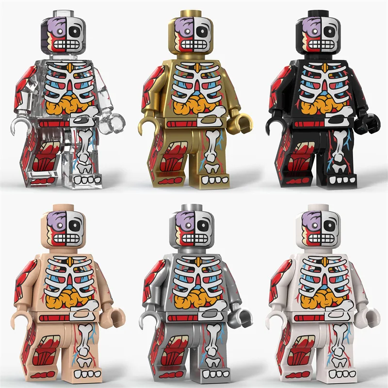 Cartoon Transparente Menschliche Anime-Muskel-Anatomie Skelett-Körper Actionfiguren Bausteine Spielzeug für Kinder Geschenke