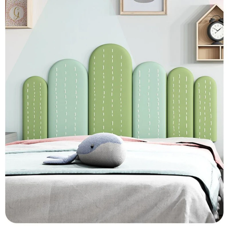 3D Children's Anti-collision Self-adhesive Wall Stickers Curved Tatami Soft Headboard Baby Room Living Room Home Decoration