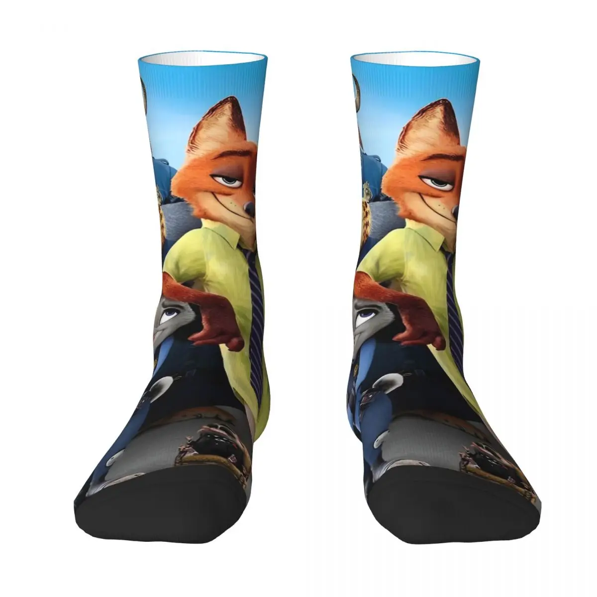 Zootopia Judy And Nick Beauty Cartoon Art Socks Kawaii Stockings Couple Soft Outdoor Sports Socks Winter Design Anti-Slip Socks