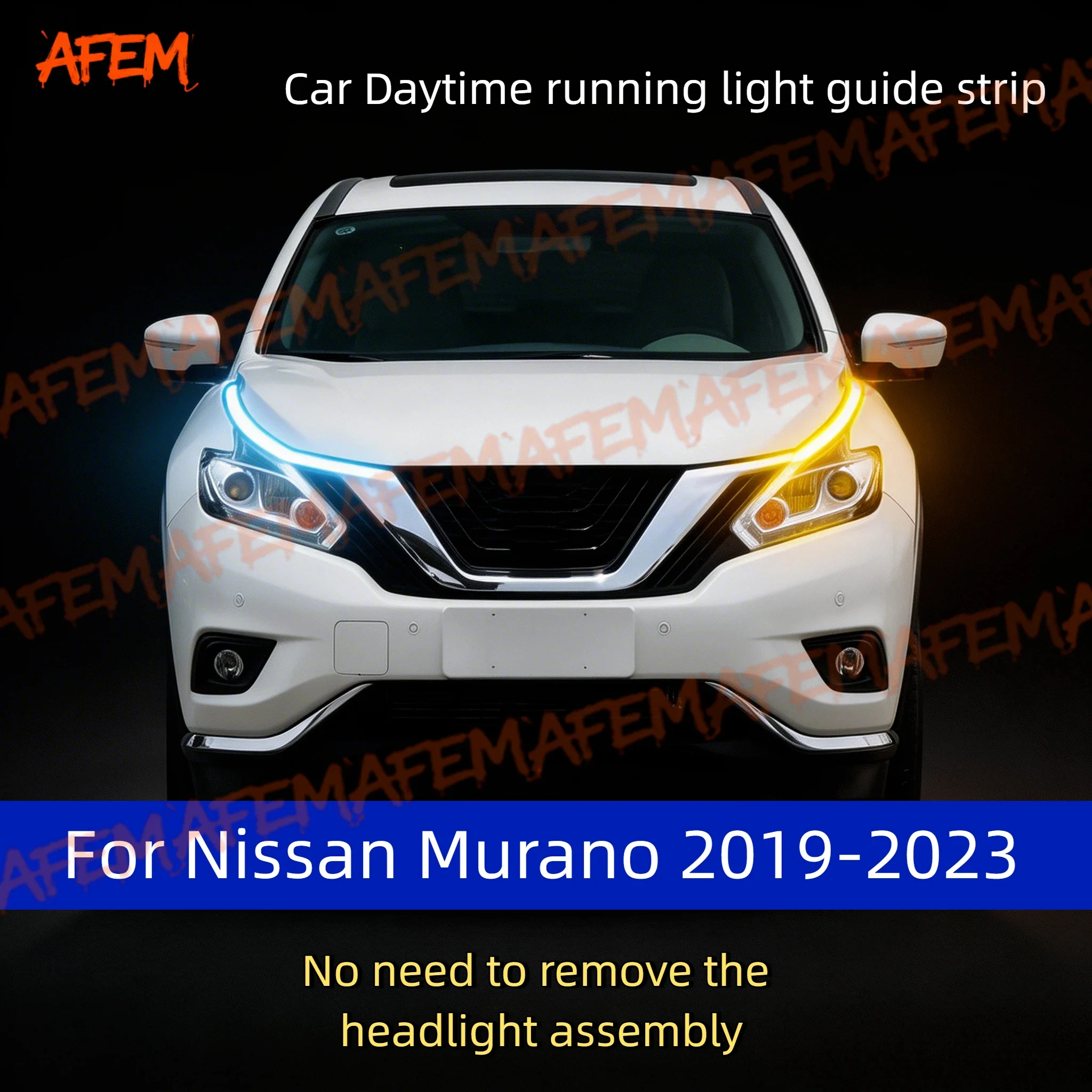 

2Pcs 12V Led Guide Strip Headlight For Car Daytime Running Lights Turn Signal DRL Car Modification For Nissan Murano 2019-2023