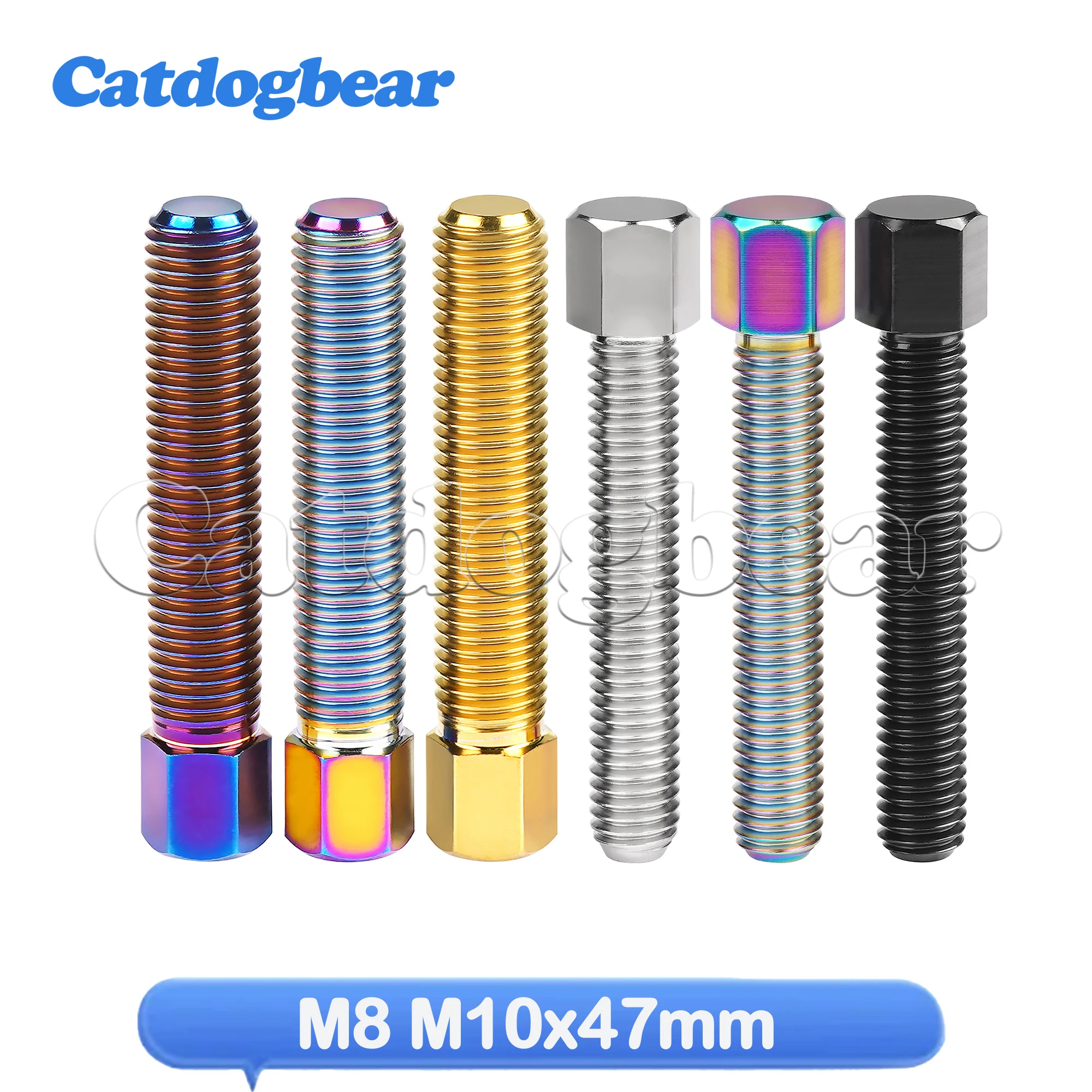 

Catdogbear Titanium Bolts M8/M10x47mm Pitch 1.25mm Hexagon Head Screws Flange Nut For Motorcycle Chain Slack Adjuster