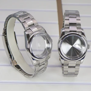 36mm 40mm Uhrenbox Armbänder Stücke Glas Sapphire für Seiko NH35 NH36 Miyota 8215 Bewegung 28,5 mm Dial aus Edelstahl Ostra 6 Hauptverkaufsglas -Saphir für Seiko - №2