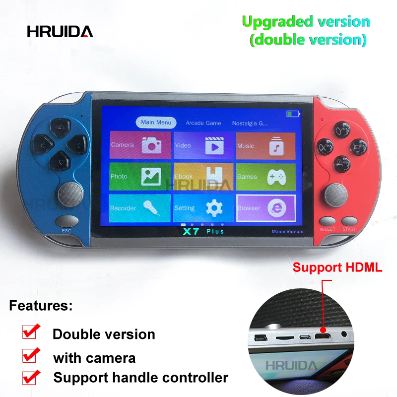 Portable Retro Video Game 5.1 Inch HD Screen Handheld Mp5 Music Video Game Controller Player Retro consola x12 plus game console