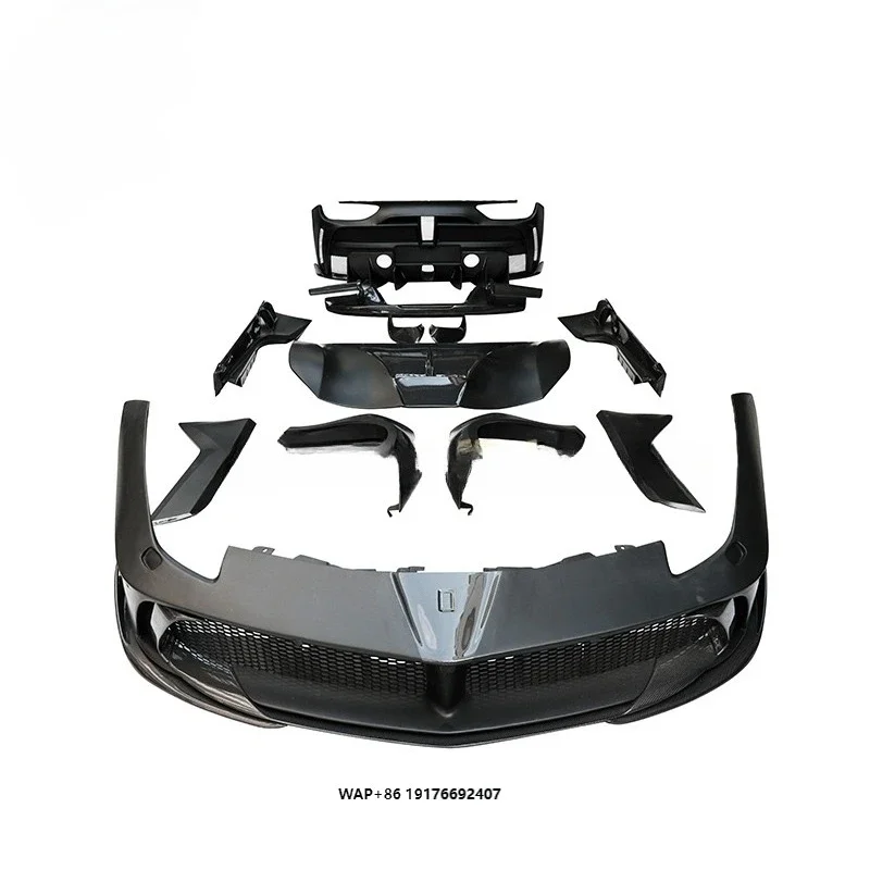 Half Carbon Fiber Body Kits for 488 Upgrade MSY Style Car Bumpers Fender Side Skirts Engine Hood Rear Diffuser Lip