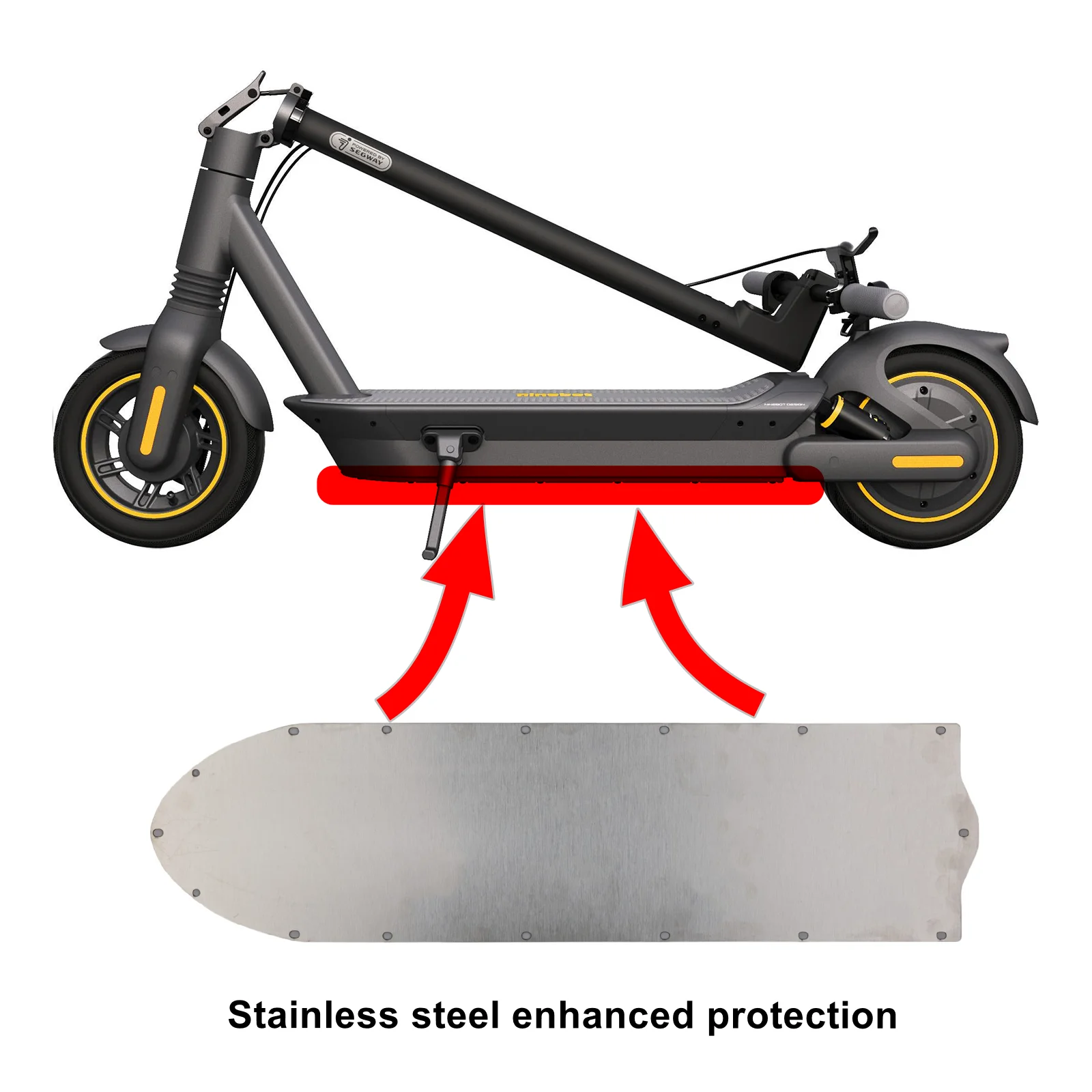 Stainless Steel Armor Cover For Segway Ninebot Max G2 G65 Electric Scooter Battery Bottom Chassis Shield Protection Cover