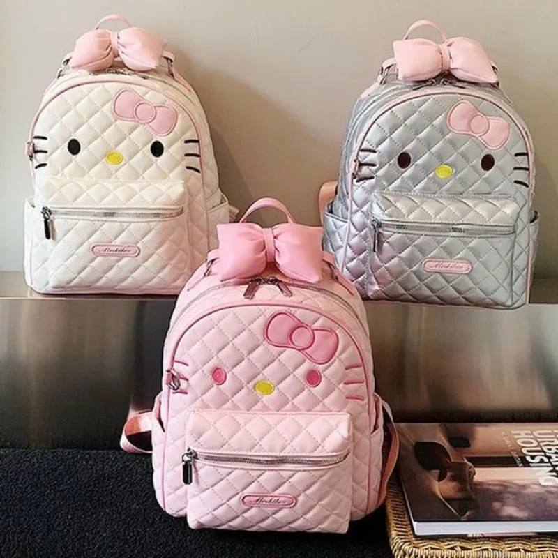 Kitty Anime Hello Cartoon Bow Sweet Girl Backpack Women's Daily Commuting Storage Versatile Backpack Gift Wholesale Student Gift