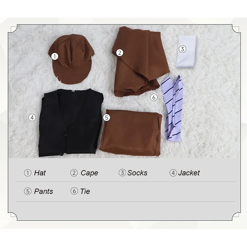 Аниме Эдогава Рампо Косплей Костюм Парик Очки Хэллоуин Унисекс Униформа Детективный Костюм Вечеринка Одежда