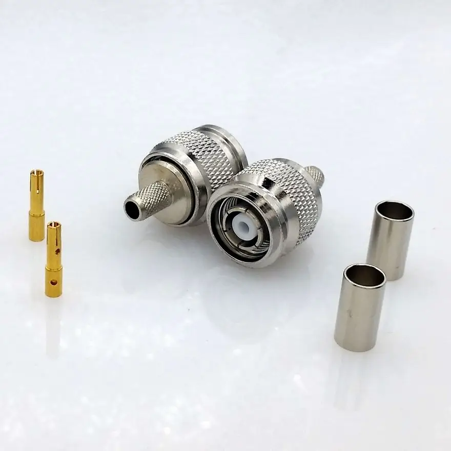 TNC Female Connector For RG58 RG142 LMR195 RG400 Coaxial Cable TNC Male Adapter RF Connector 10Pcs/Lot