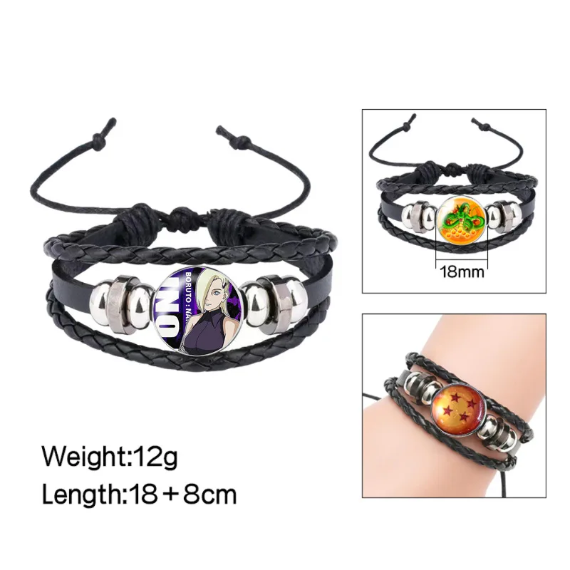 Naruto Sharingan Lederarmband Anime Cosplay Punk gewebtes Seil Armband Unisex Student Geschenk Retro-Stil handgefertigter Schmuck