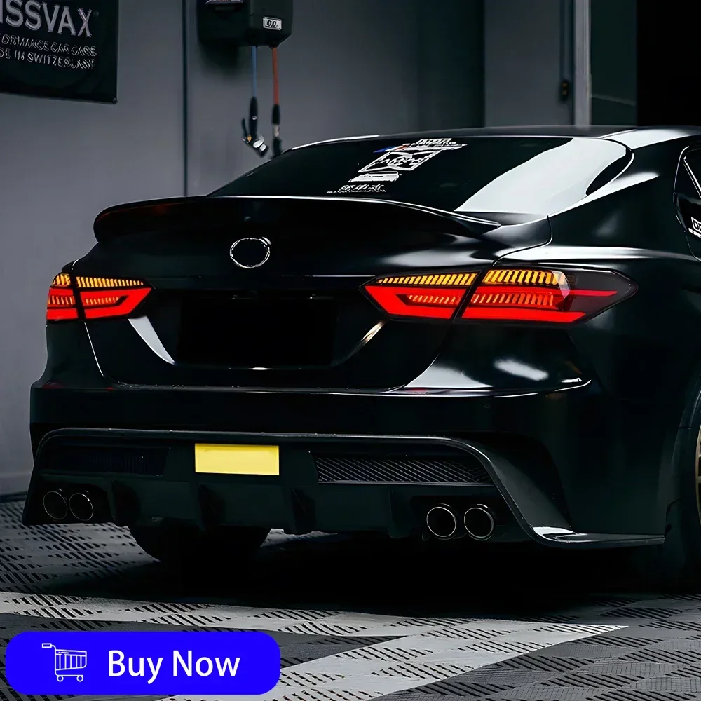 لتويوتا كامري 8th 2018-2023 مجموعة المصابيح الخلفية للسيارة مصابيح خلفية خلفية معدلة LED ملحقات إشارة الانعطاف الفرامل الديناميكية #4