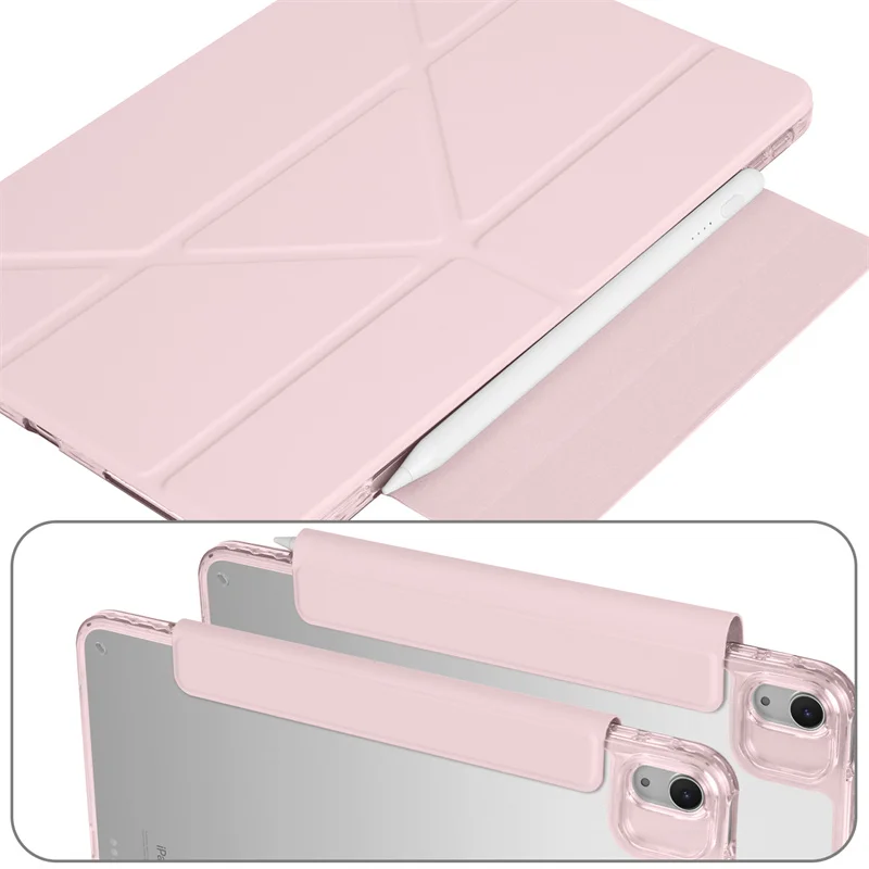 

Funda For iPad Air 11 Case Smart Fold Leather Acrylic Clear Hard Magnetic Cover For Coque iPad Air 5 4 Air 11 M2 M3 Case Cover