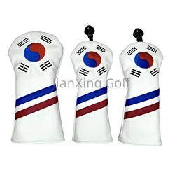 Golf Korean flag Pattern Head cover Driver Head Covers Fairway Wood Head Covers Hybrid Head Covers Putter Cover Iron cover
