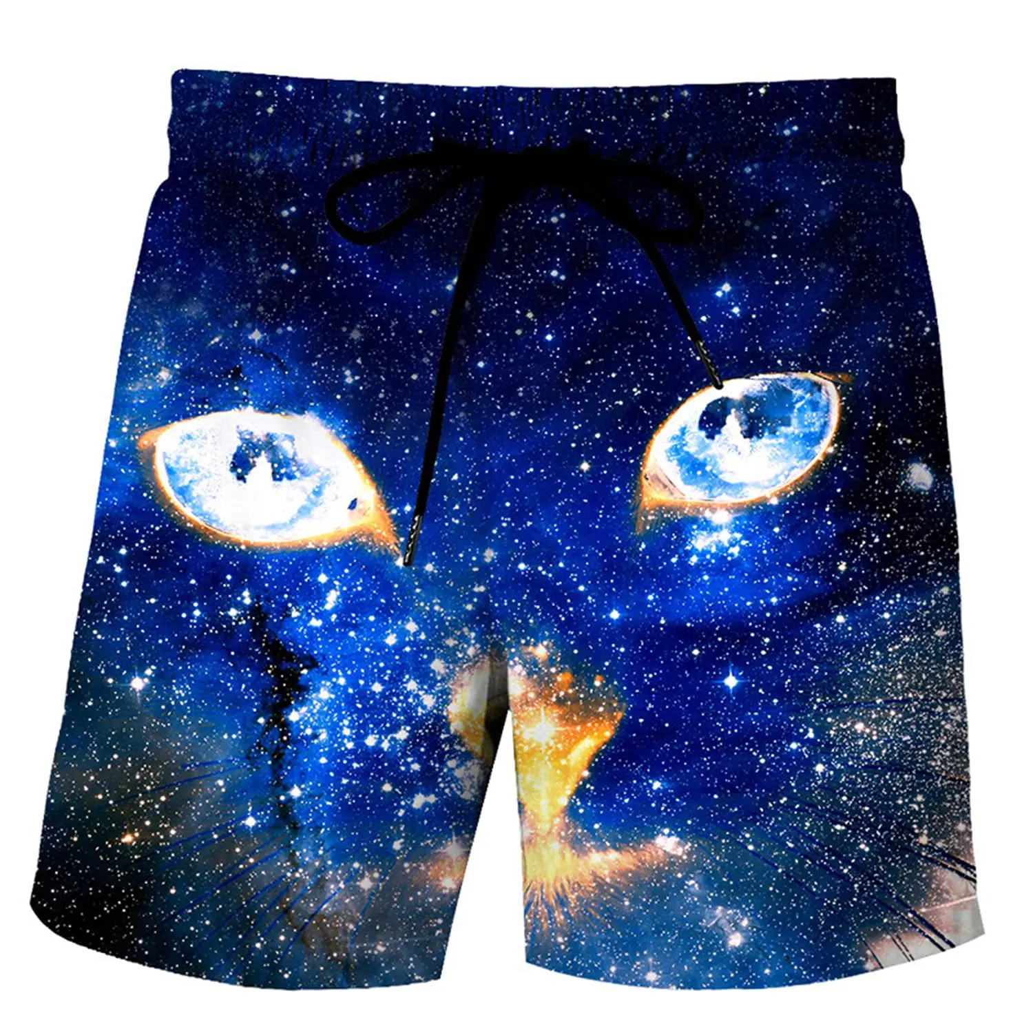 Pantalones cortos de playa con estampado 3D del universo espacial para hombre, bañadores masculinos informales con cielo estrellado, transpirables, para verano