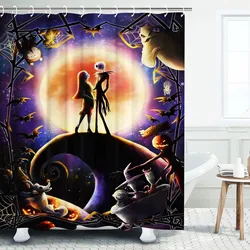 The Nightmare Before Christmas Bathroom Accessories Shower Curtain Curtains Sets Luxury Anime Decor Waterproof Home Full Set