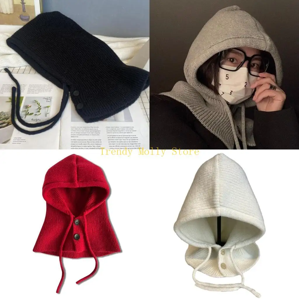 N5kb الشتاء قبعة هوديي متماسكة الحفاظ على دافئة بالاكلافا العنق المقاومة للرياح حماية قبعة للبالغين