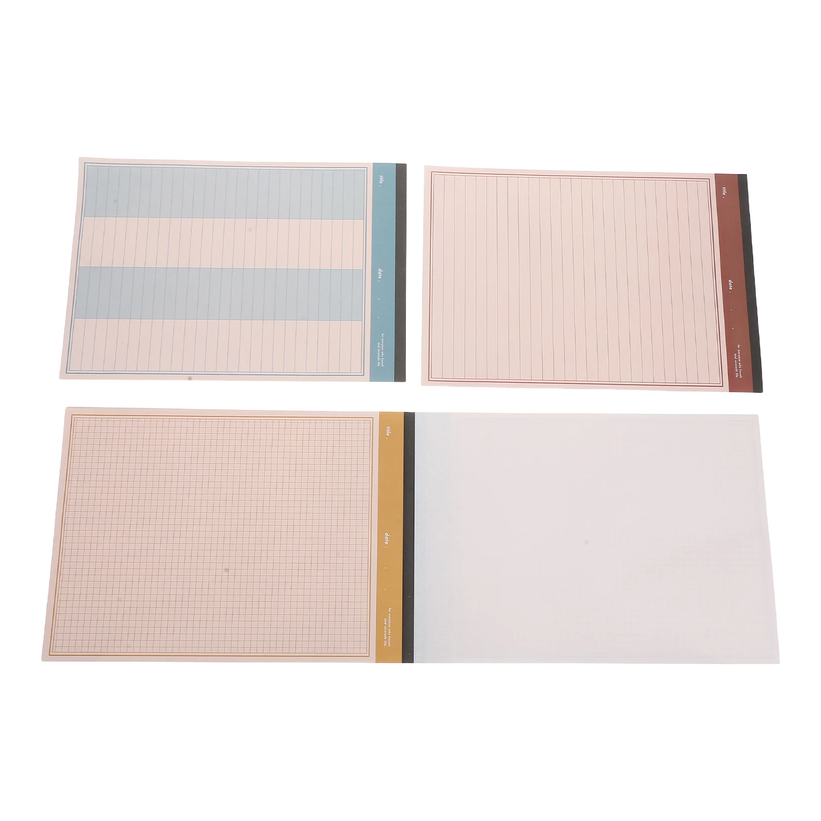 3 Pcs Study Note Book Memo Pad for Writing Daily Planner Journal Notebook Men