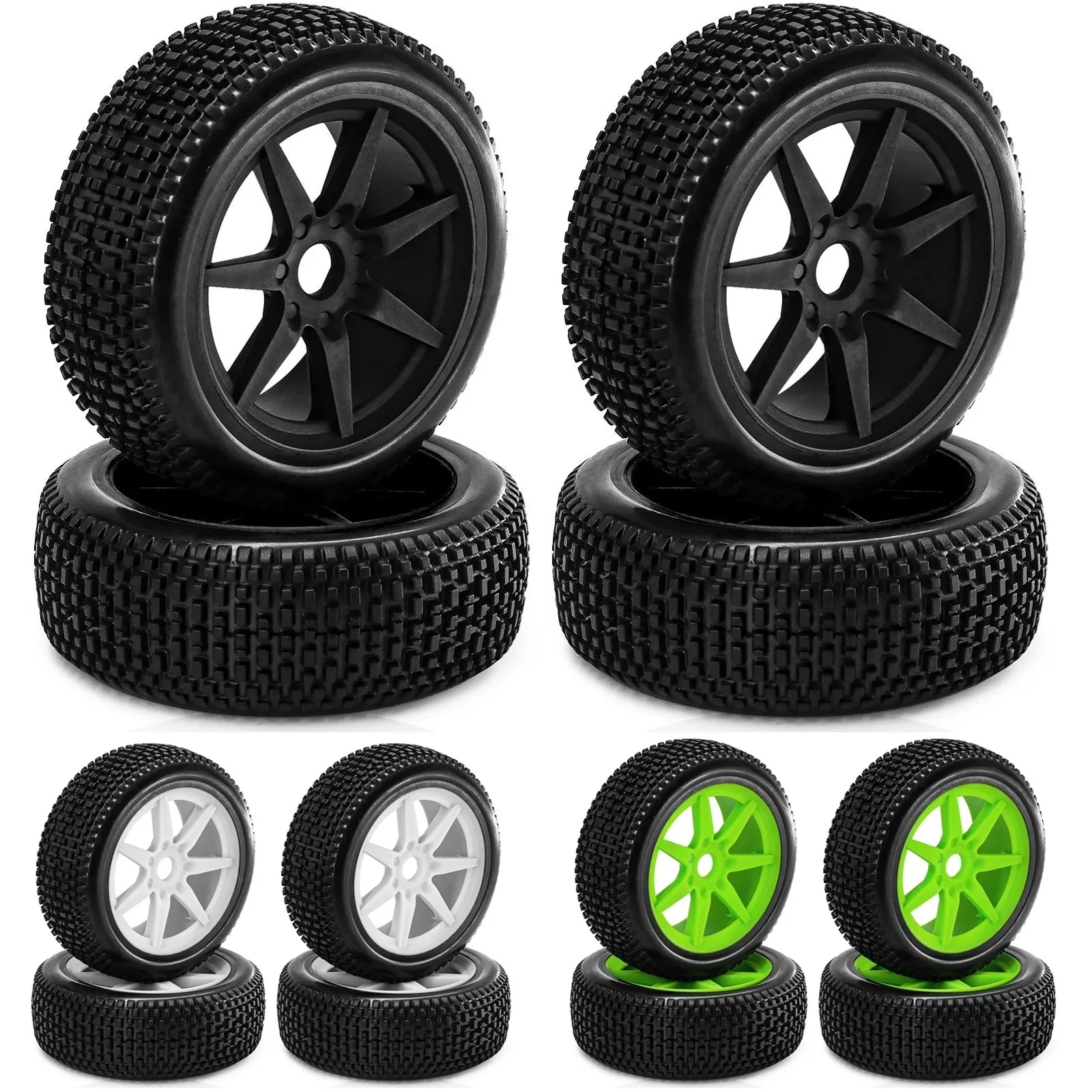 

4pcs 117mm 1/8 RC Off-Road Buggy Tires Wheel 17mm Hex for ARRMA Typhon Talion Traxxas Redcat Team Losi Kyosho HPI WR8 HSP RC Car