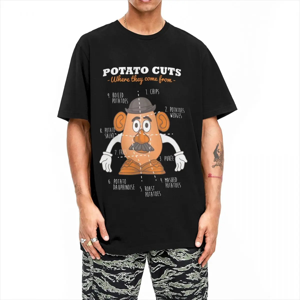 Men Women T-Shirts Mr.Potato Head Cuts Toy Story Funny Cotton Tee Shirt Short Sleeve T Shirt Crew Neck Clothing Original