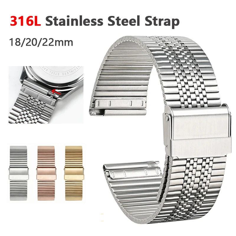

Ремешок для часов из нержавеющей стали 316L, универсальный, 20 мм, 22 мм, роскошный металлический быстросъемный браслет для часов Omega, Tissot, Seiko