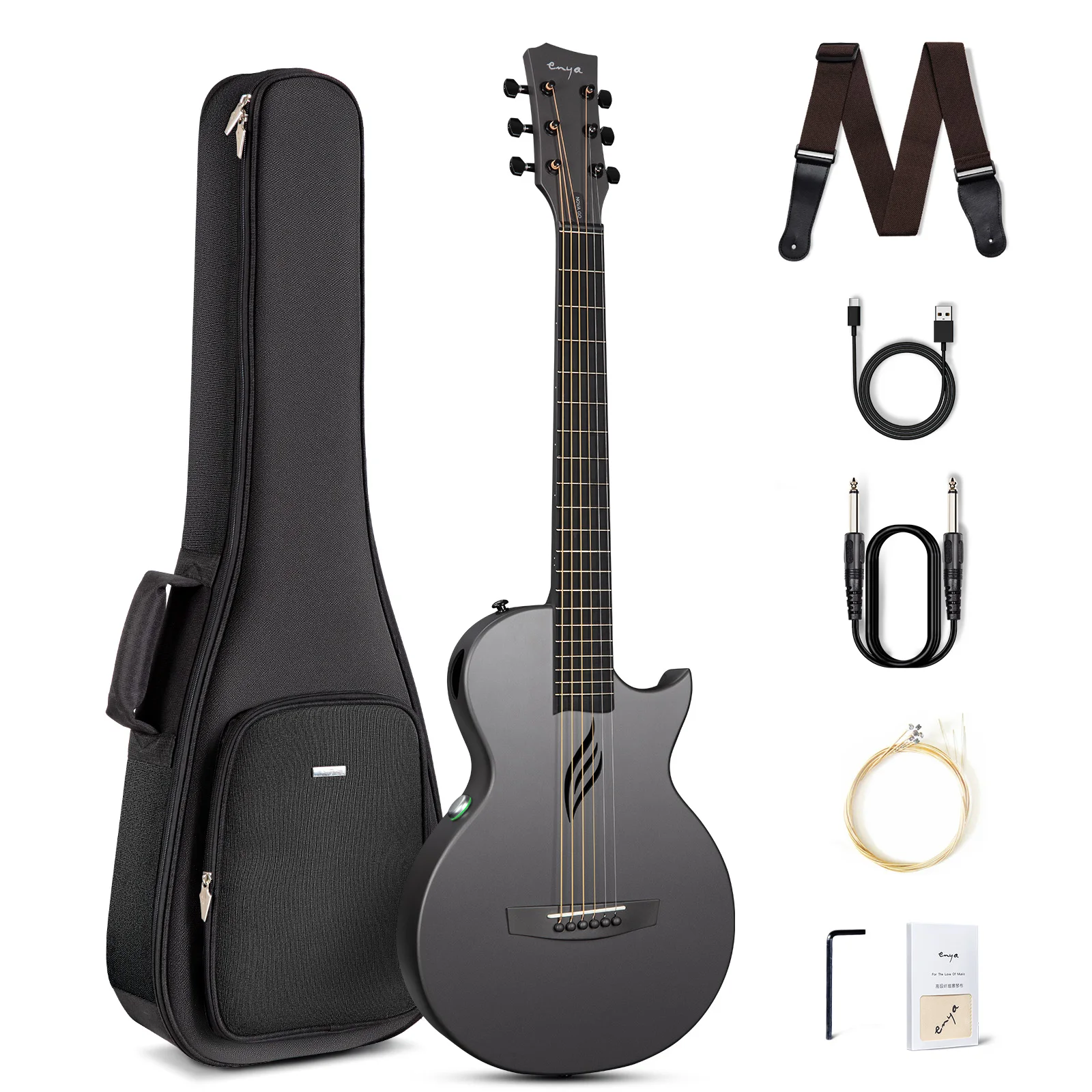Guitarra Elétrica Enya NOVA GO SP1 em Fibra de Carbono Inteligente