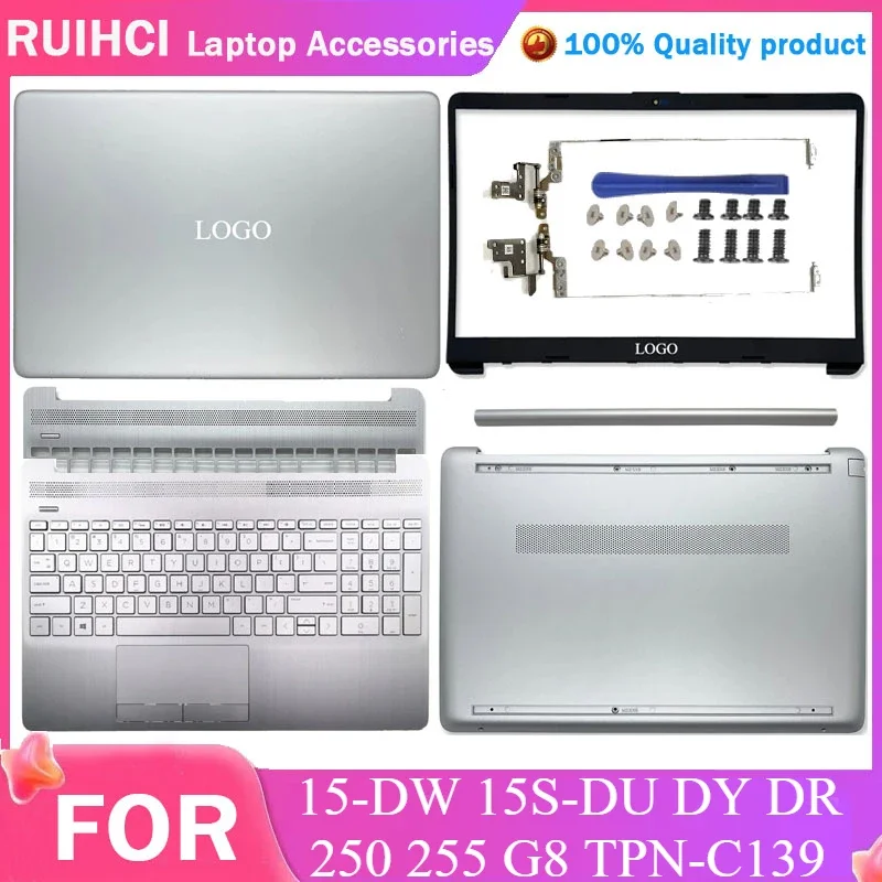 

NEW Laptop Case For HP 15-DW 15S-DU DY DR 250 255 G8 TPN-C139 LCD Back Cover Front Bezel Palmrest Bottom Case Top Upper Housing