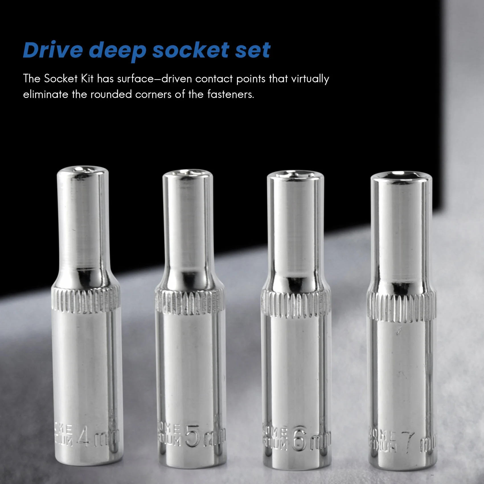 11 pcs 1/4 inch Drive Deep Socket Set Hand Tools 6 Point Long Socket Hex Repair