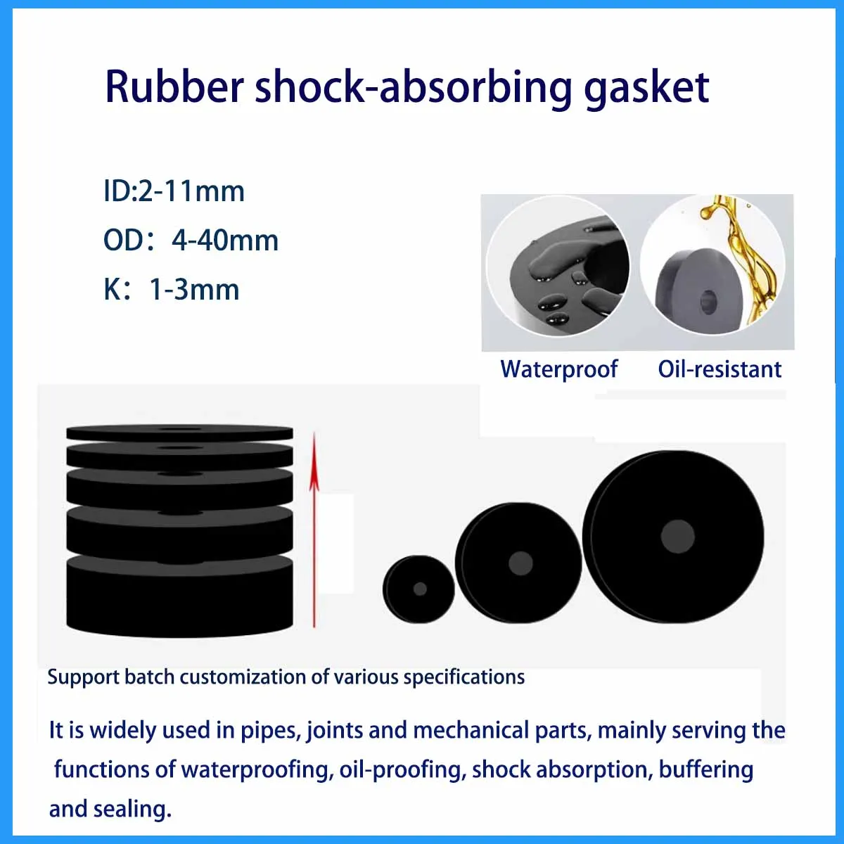 

50PCS M2M3M4M5M6M8M10 Rubber Screw Sealing Ring Waterproof Shock-Absorbing High-Temperature And Oil Resistant Flat Washer