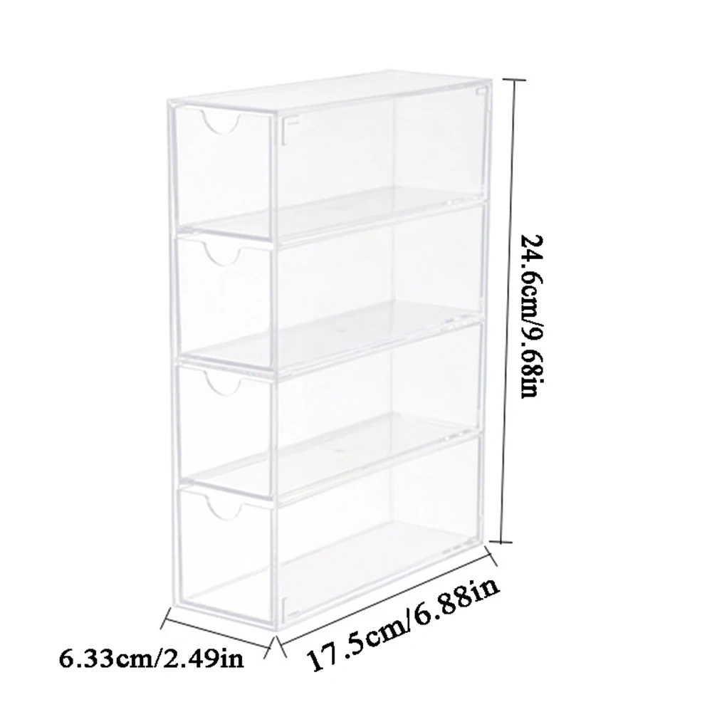 

4 Layers Acrylic Transparent Glasses Organizer Box Stackable Display Holder Makeup Organizers Sunglasses Storage Box For Jewelry