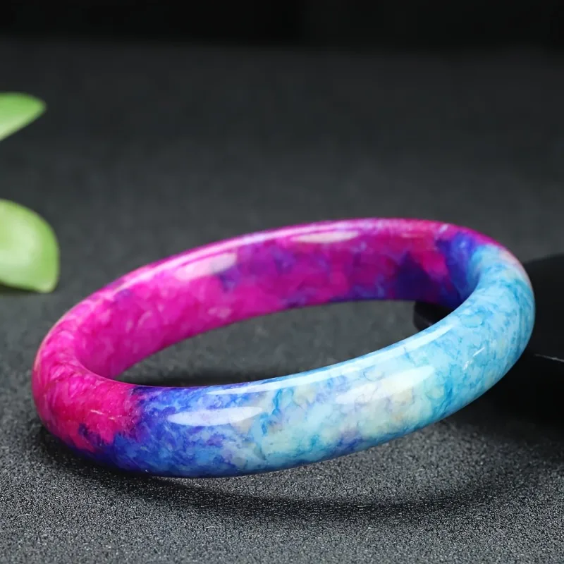 

Women's Colorful Natural Stone Bracelet - Elegant Pink, Blue, Purple Design Bracelet