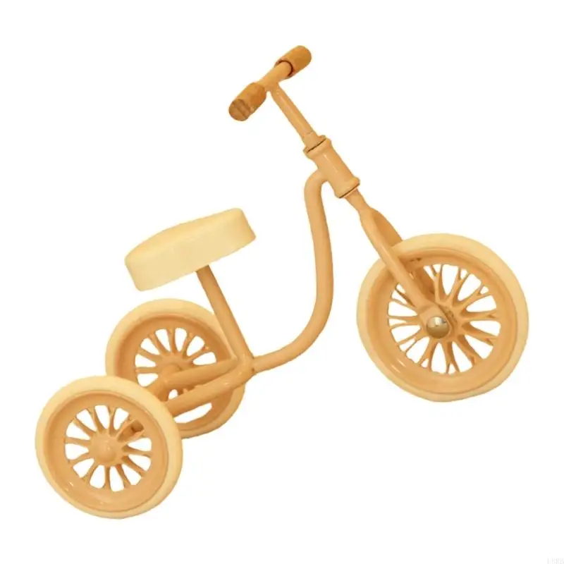 Detailed 1/12 Metal Tricycle Scandinavian Theme Photography Prop For Figures L8RB