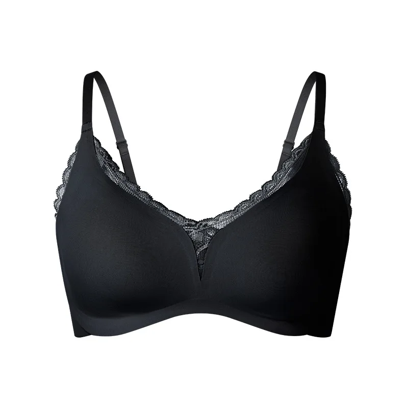 Sexy Women'S Ultra-Thin Bra Push Up Gathered No Steel Ring Underwear Luxury Brand Mulberry Silk Lace Backless Intimate Lingerie