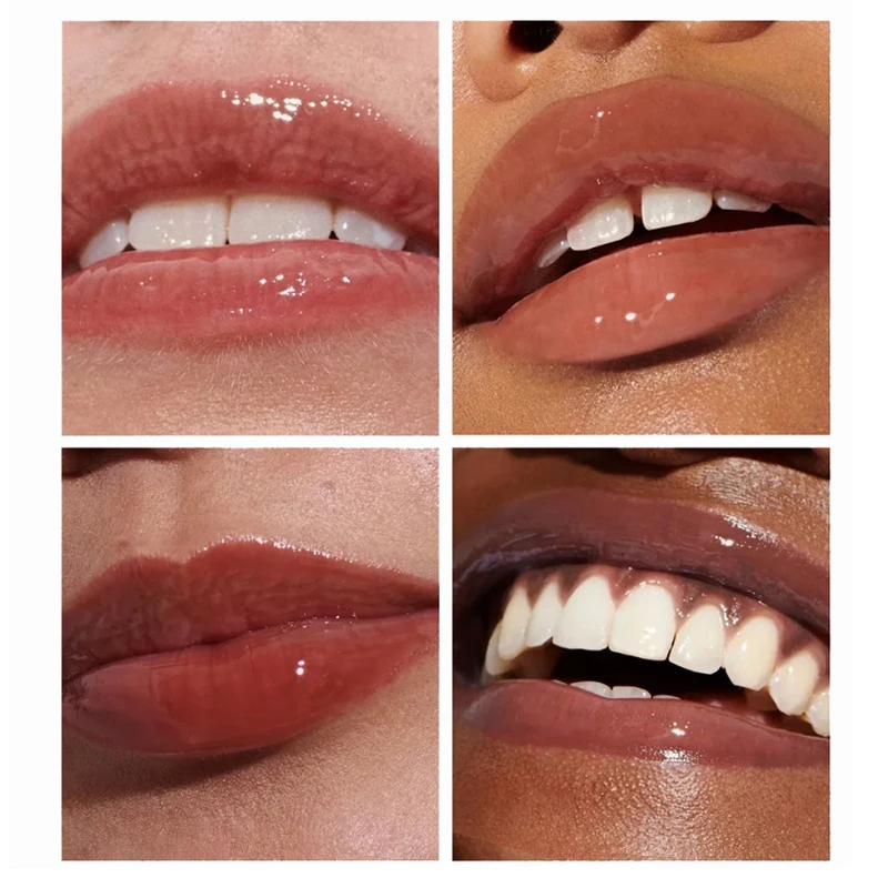 Brillo de labios brillante de 8 colores, brillo de labios hidratante de gelatina duradera, desnudo DuDu brillo de labios, espejo labial, Cosméticos Naturales duraderos