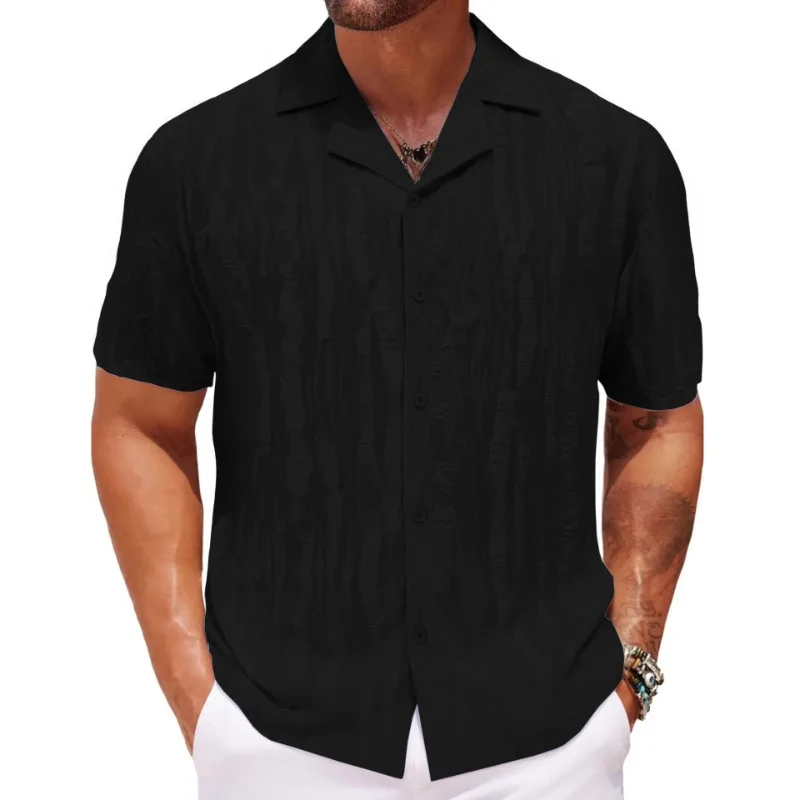 2025 Men's Clothing Summer Short Sleeve Shirt Wrinkle-Free Loose Fit Casual Shirts