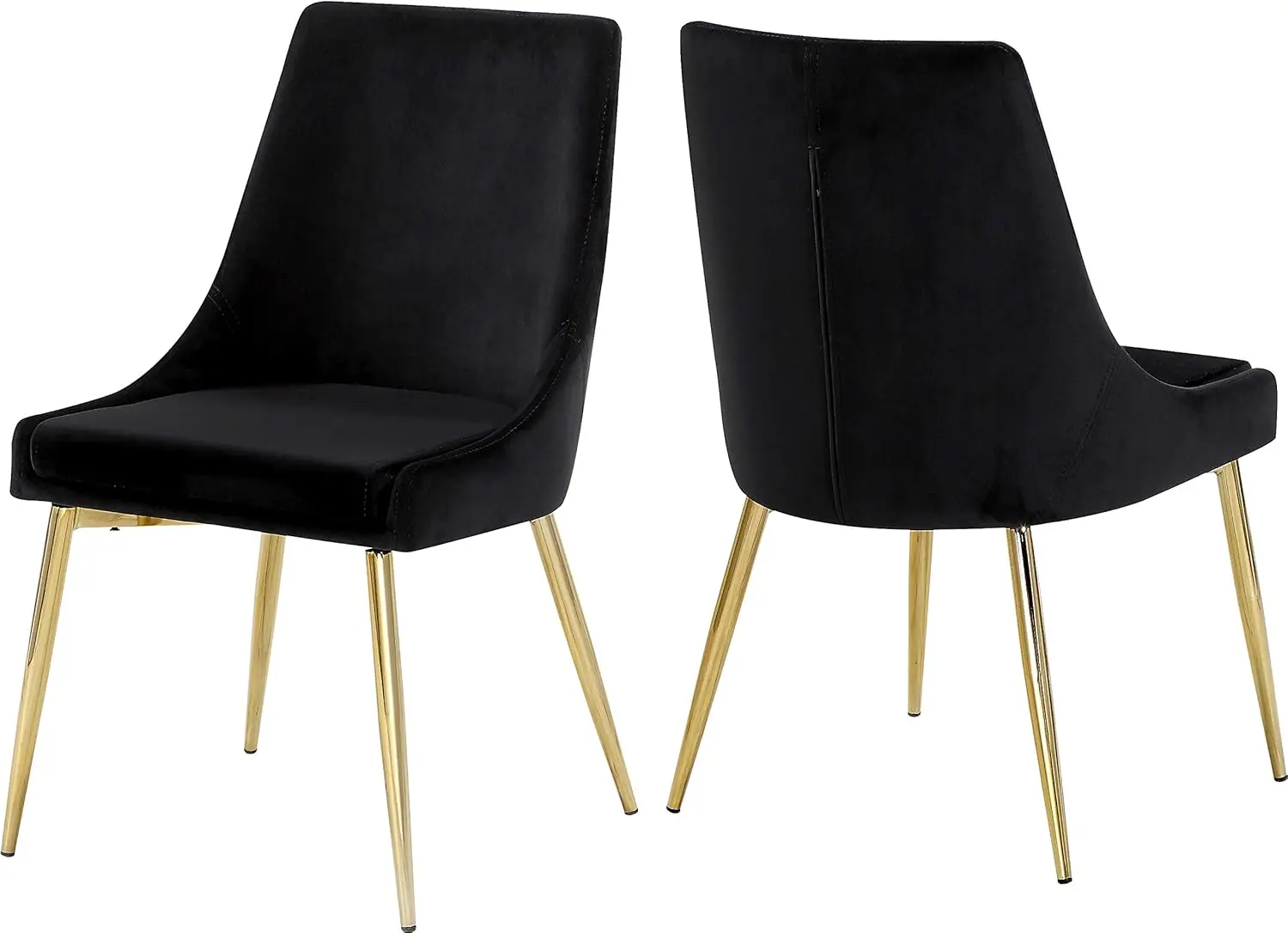 Meridian Furniture Karina Collection Modern | Contemporary Velvet Upholstered Dining Chair With Sturdy Metal Legs, Set Of 2,