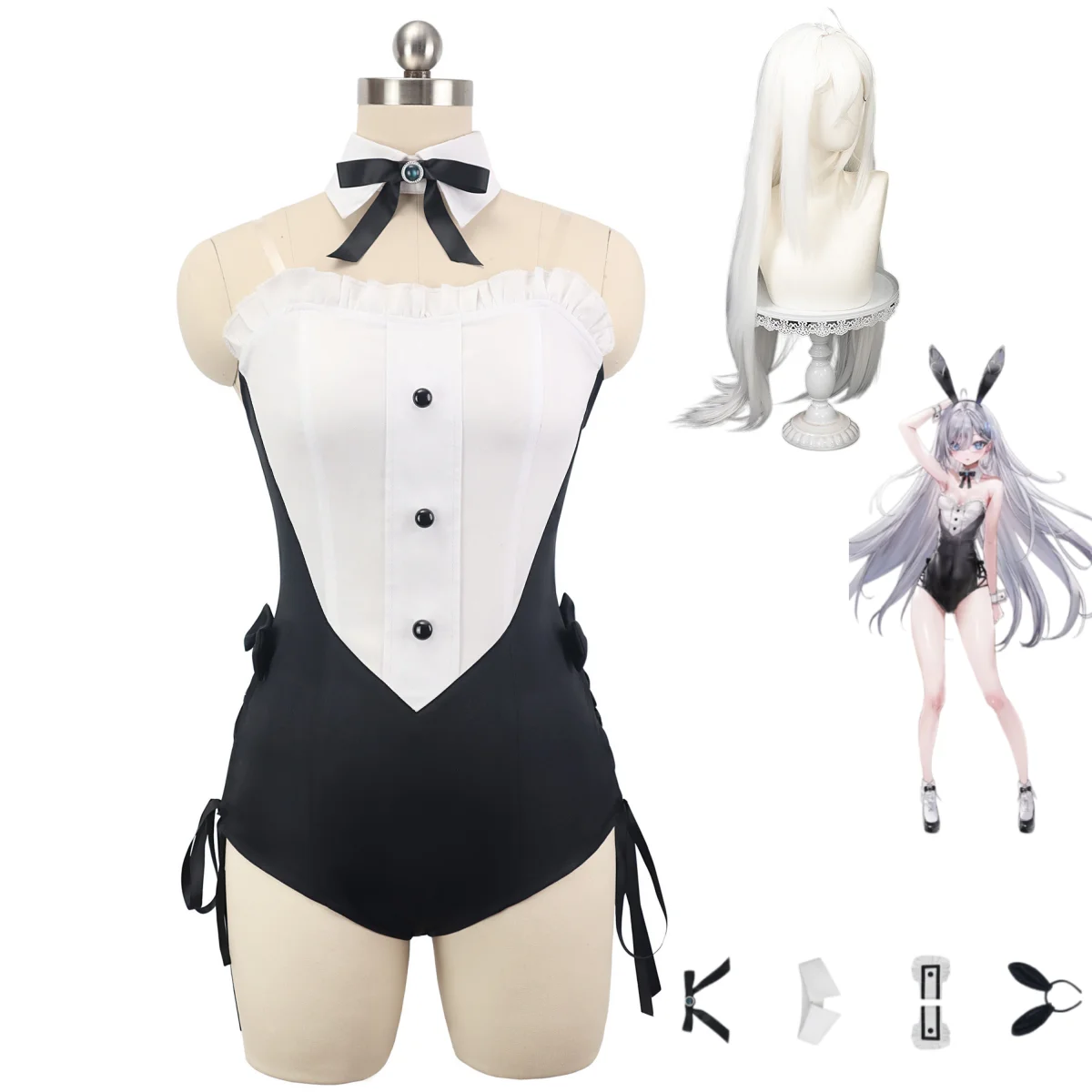 

Anime Shiboyugi: Playing Death Games To Put Food on The Table Sorimachi Yuki Cosplay Costume Wig Bunny Girl Jumpsuits Sexy Set