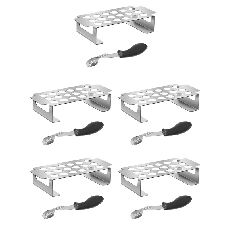 

SS-5X New 18 Hole Jalapeno Grill Rack & Pepper Corer Tool,Stainless Steel Drumstick Chicken Wings Roaster For BBQ