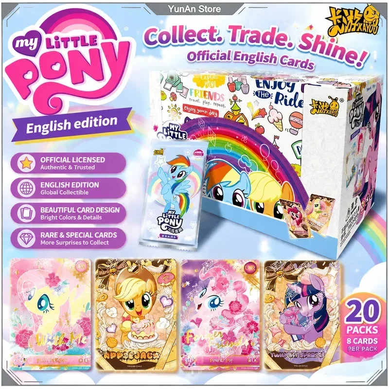 New 100Pcs English Kayou My Little Pony Friendship Eternal Rainbow Sea Surprise Trading Cards Collectible Game Card Gift For Fan