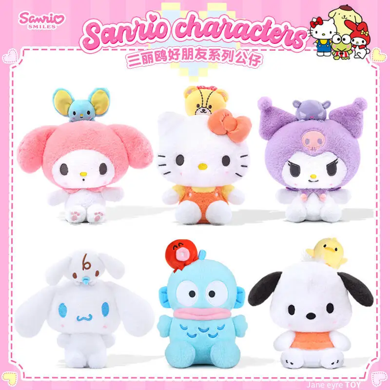 

Милая плюшевая игрушка Sanrio Hello Kitty, очаровательная мягкая кукла Куроми Кероппи, милая мультяшная фигурка, мягкие плюшевые игрушки, идеальный подарок для девочек