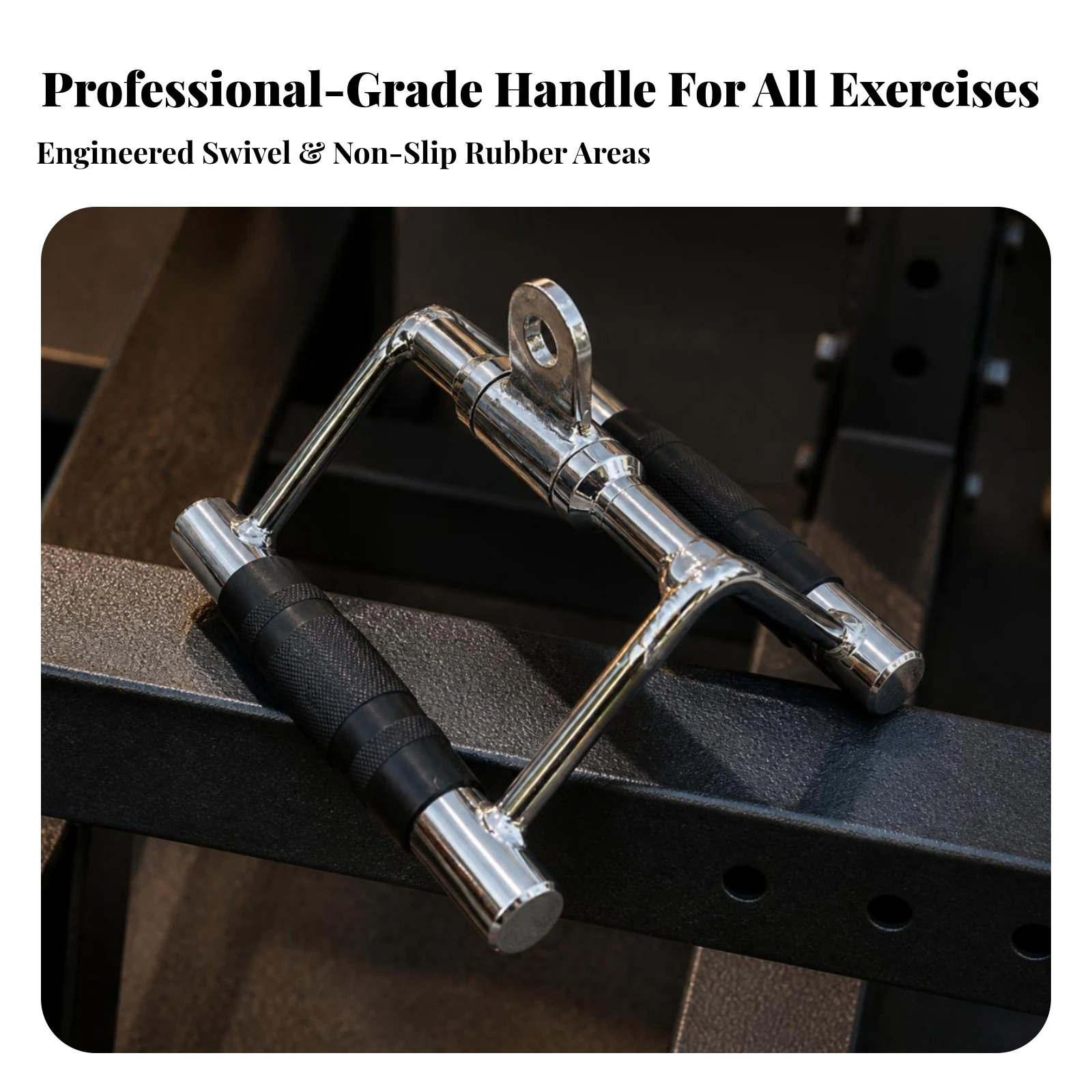 V-Shaped Cable Handle Balanced Double D Row Handle V-Bar with Rubber Grips Non-Slip Fitness Equipment Corrosion-Resistant