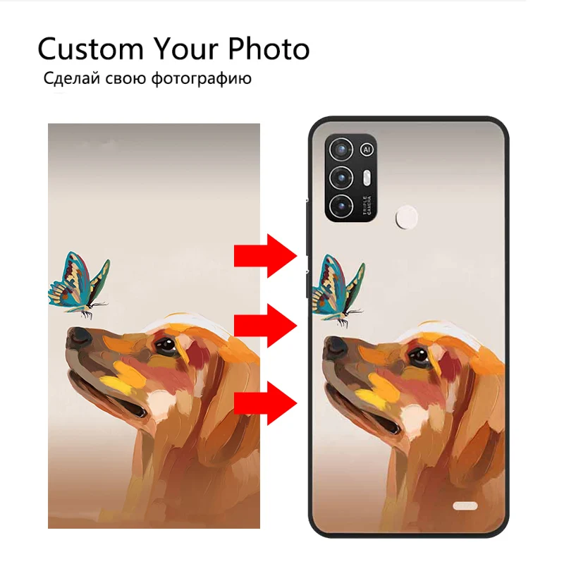 Customized Cases For ZTE Blade A52 A72 A51 A71 A31 V30 Vita Soft Case Silicone Design DIY Photo Picture Image Matte Custom Cover